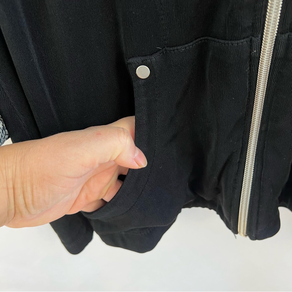 Alfani Jacket Fall Women's M Medium Black Full Zip Sweatshirt Mock Collar - Picture 2 of 6